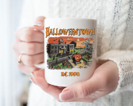 Sip Spooky Delights from Our Halloween Town Mug - Perfect for a Frightfully Fun Beverage Experience!