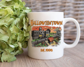 Sip Spooky Delights from Our Halloween Town Mug - Perfect for a Frightfully Fun Beverage Experience!