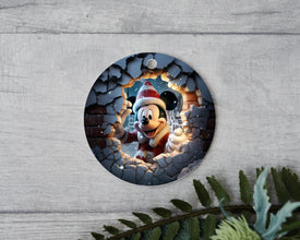 Magical Fairy-tale Christmas Ornament with Mickey. Storybook Animated Cartoon Mouse for for a Festive and Fun Holiday Gift.