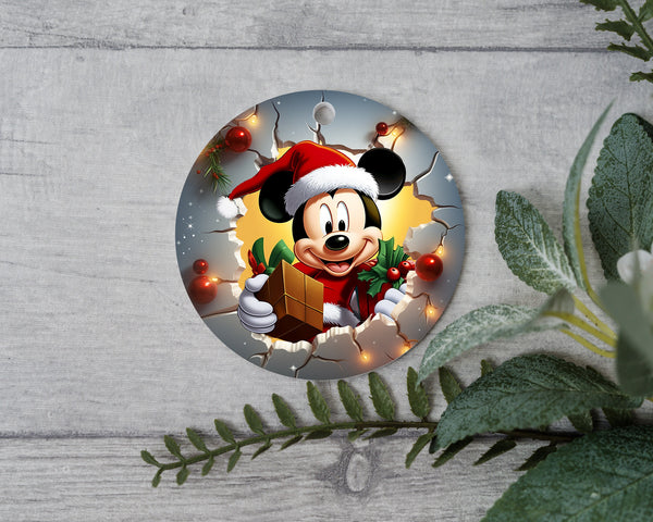 Christmas Spired Mouse Breaking Through With Presents Ornament Gift - Share the Magic of the Season with This Adorable Fairy-tale Gift!