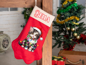 Custom Cat Breed Stockings, Velvet Stocking, Christmas Decoration for Pets, Cat Stocking, Pet Stockings, Vinyl Pressing, Cat Mom Gift