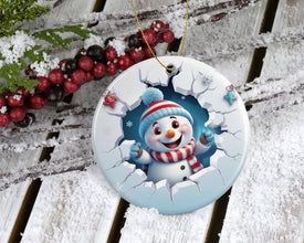 Cute and Cozy: Baby Frosty The Snowman Ornament - Adorable Keepsake for Your Little One's First Christmas!