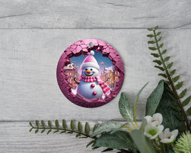 Pink Frost Perfection Ornament - Adorable Girl Frosty Ornament - A Sweet Keepsake for Your Pink Christmas Celebration!