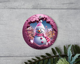 Pink Frost Perfection Ornament - Adorable Girl Frosty Ornament - A Sweet Keepsake for Your Pink Christmas Celebration!