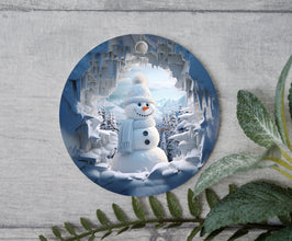 Winter Whimsy: Artisanal Snowman Ornament & Snow Globe – Infuse Your Holiday with Enchantment through this Delightful Frosty Keepsake