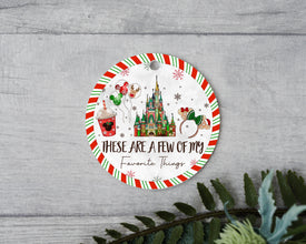 Iconic Magical Castle Ornament With A Few Of Your Favorite Things - Mouse Ears and Coffee Christmas Ornament - Float Away With Festive Cheer