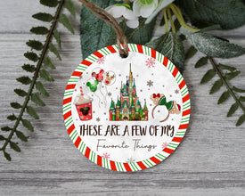 Iconic Magical Castle Ornament With A Few Of Your Favorite Things - Mouse Ears and Coffee Christmas Ornament - Float Away With Festive Cheer