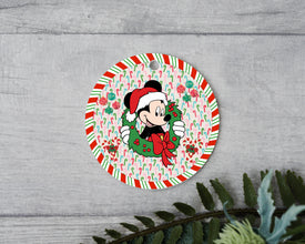 Magical Christmas Wreath Ornament - Cartoon Mouse in Santa Hat, Perfect Christmas Gift to Spread the Seasonal Cheer - Whimsical Holiday Gift