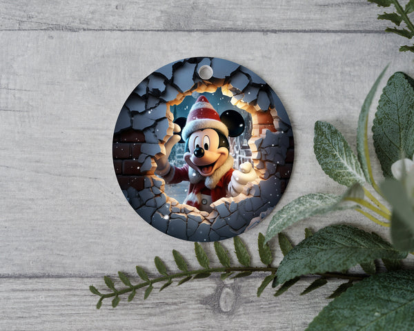 Magical Fairy-tale Christmas Ornament with Mickey. Storybook Animated Cartoon Mouse for for a Festive and Fun Holiday Gift.