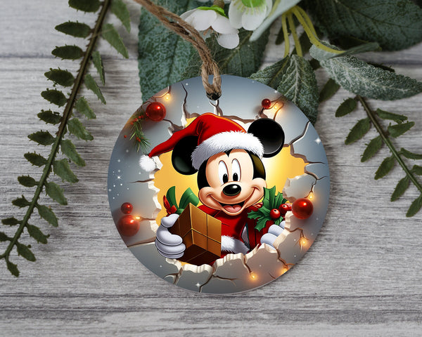 Christmas Spired Mouse Breaking Through With Presents Ornament Gift - Share the Magic of the Season with This Adorable Fairy-tale Gift!