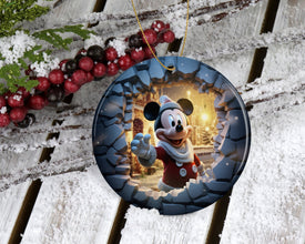 Magically Cracked 3d Flatted Christmas Ornament - Bring Joy to Your Holiday Celebrations with This Adorable Keepsake of Artistic Magic Mouse