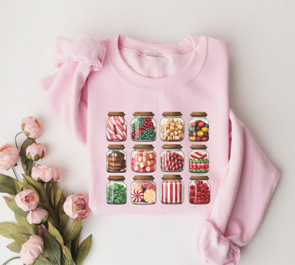 Christmas Candy Jars Sweatshirt, Christmas Sweatshirt, Christmas Matching Sweatshirt, Christmas Sweater, Xmas Shirt, Christmas Gift