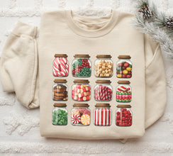 Christmas Candy Jars Sweatshirt, Christmas Sweatshirt, Christmas Matching Sweatshirt, Christmas Sweater, Xmas Shirt, Christmas Gift