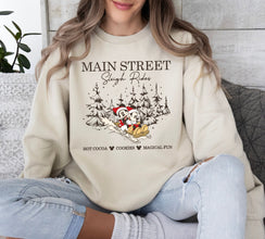 Mickey Minnie Main Street Sleigh Rides Sweatshirt, Disney Christmas Sweatshirt, Mickey Minnie Christmas Sweater,Christmas Party Sweatshirt