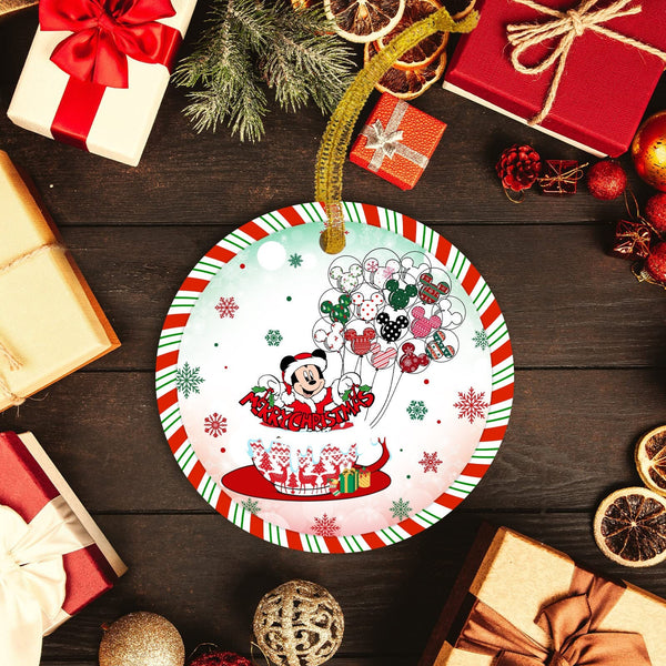 Whimsical Mouse Christmas Holiday Tea Cup Ornament - Lift Off With Magic and Sprinkle Joy on Your Christmas Tree This Holiday Season.