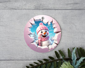 Cute and Pink Baby Girl Frosty Ornament - Adorable Keepsake for Your Little One's First Christmas!