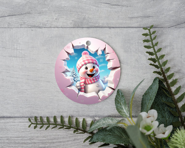 Cute and Pink Baby Girl Frosty Ornament - Adorable Keepsake for Your Little One's First Christmas!