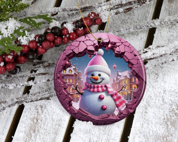 Pink Frost Perfection Ornament - Adorable Girl Frosty Ornament - A Sweet Keepsake for Your Pink Christmas Celebration!