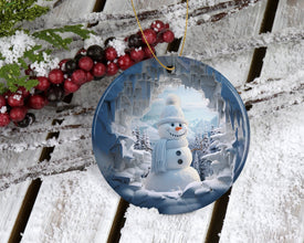 Winter Whimsy: Artisanal Snowman Ornament & Snow Globe – Infuse Your Holiday with Enchantment through this Delightful Frosty Keepsake