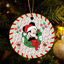 Magical Christmas Wreath Ornament - Cartoon Mouse in Santa Hat, Perfect Christmas Gift to Spread the Seasonal Cheer - Whimsical Holiday Gift