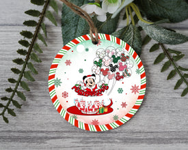 Whimsical Mouse Christmas Holiday Tea Cup Ornament - Lift Off With Magic and Sprinkle Joy on Your Christmas Tree This Holiday Season.