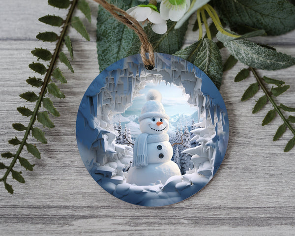 Winter Whimsy: Artisanal Snowman Ornament & Snow Globe – Infuse Your Holiday with Enchantment through this Delightful Frosty Keepsake