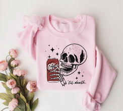 Till Death Dr. Pepper Sweatshirt, Skeleton Sweatshirt, Halloween Sweater, Cute Dr Pepper Shirt, Skeleton drinking Dr. Pepper Sweatshirt