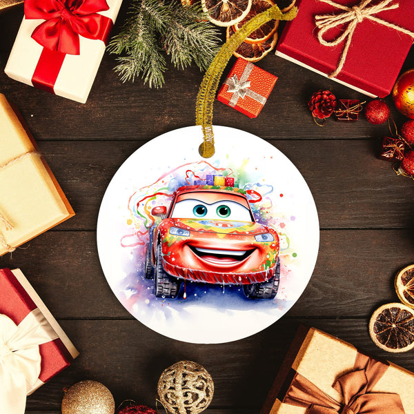 Cars Water-Color Christmas Ornament - Cars Disney Inspired Ornament - Perfect for Gifting the Route 66 Fanatic This Year!