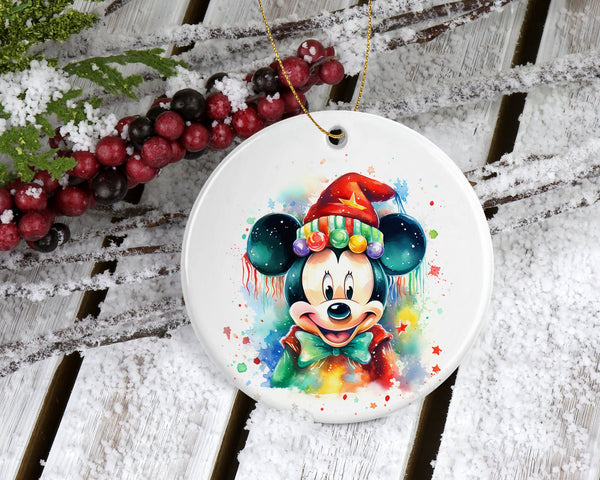 Magic Kingdom and Mickey Mouse Disney Ornament - Classic Water Color Mickey - Disney Christmas Ornament - Classic for Your Holiday Gifting!