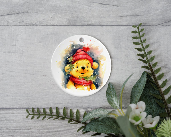 Adorable Water Color Winnie The Pooh Christmas Ornament for the Disney Fanatic! Disneyland Classics Gift for Walt Disney Lover!