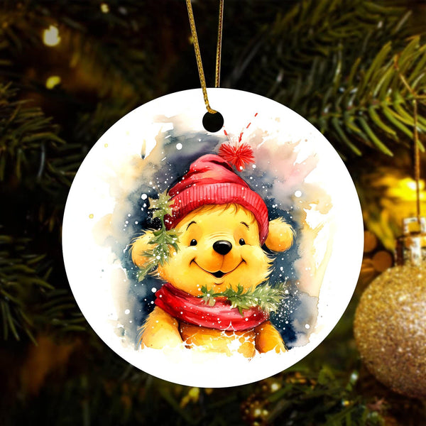 Adorable Water Color Winnie The Pooh Christmas Ornament for the Disney Fanatic! Disneyland Classics Gift for Walt Disney Lover!