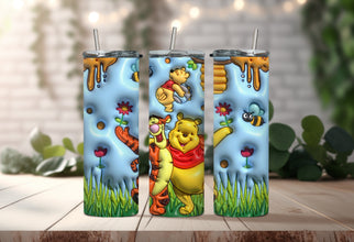 The Iconic Cartoon Forest Best Friend's Tumbler - Take Your Morning Sips to a New Level with the Famous Tiger and Teddy Bear Everyone Loves!