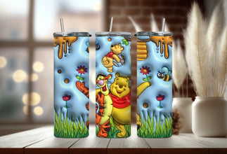 The Iconic Cartoon Forest Best Friend's Tumbler - Take Your Morning Sips to a New Level with the Famous Tiger and Teddy Bear Everyone Loves!