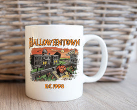 Sip Spooky Delights from Our Halloween Town Mug - Perfect for a Frightfully Fun Beverage Experience!