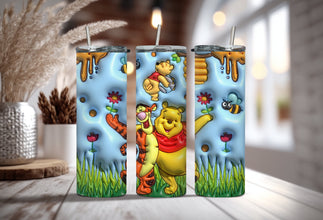 The Iconic Cartoon Forest Best Friend's Tumbler - Take Your Morning Sips to a New Level with the Famous Tiger and Teddy Bear Everyone Loves!