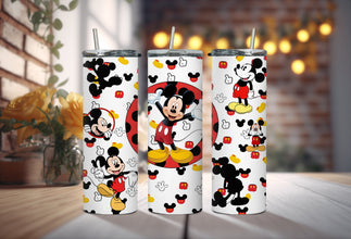 Red and Yellow Iconic Cartoon Disney Mouse Tumbler - Classic Mickey Mouse Tumbler - Enjoy Your Sips with Some Disneyland Magic!