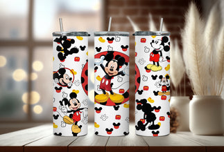 Red and Yellow Iconic Cartoon Disney Mouse Tumbler - Classic Mickey Mouse Tumbler - Enjoy Your Sips with Some Disneyland Magic!