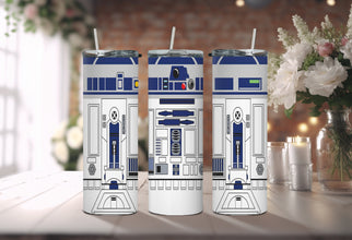 Classic Space War R Two Dee Two Tumbler - Enjoy Your Sips in Style with the Infamous Space Wars Character!