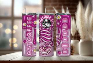 Magician Cheshire Cat Tumbler - Lost In Wonderland with this Crazy Cat Cartoon Character - Perfect for Gifting a Cat Lover!