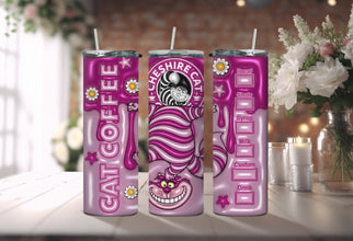 Magician Cheshire Cat Tumbler - Lost In Wonderland with this Crazy Cat Cartoon Character - Perfect for Gifting a Cat Lover!