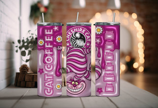 Magician Cheshire Cat Tumbler - Lost In Wonderland with this Crazy Cat Cartoon Character - Perfect for Gifting a Cat Lover!