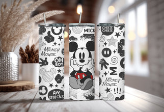 Black & White Mickey Mouse Club Tumbler - Cheesy Classic Disney Lover Tumbler - Disneyland Themed Tumblers to Keep the Enchantment Alive!