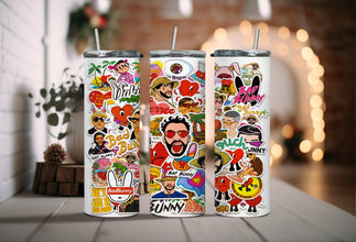 Bad Bunny Collage Tumblers - Reggaeton and Trapero Music Tumbler - Bad Bunny Verano Sin Ti Tumbler - Your Concalma Malo & Nabie Sabe Tumbler