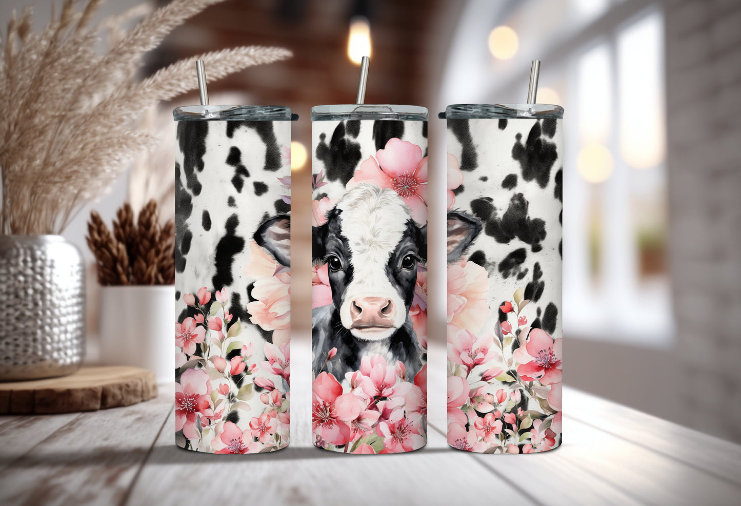 Adorable Baby Cow-Inspired Tumbler - Cow Print Tumbler - Sip With Sweet Farm Charm!