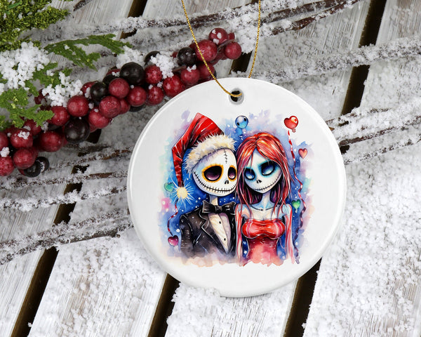 Nightmare Before Christmas Jack and Sally Ornament - Tim Burton's Delight for Your Tree or Gift for the Nightmare Before Christmas Fanatic!