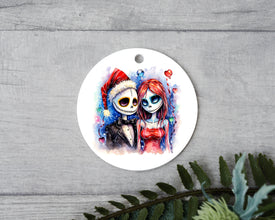 Nightmare Before Christmas Jack and Sally Ornament - Tim Burton's Delight for Your Tree or Gift for the Nightmare Before Christmas Fanatic!