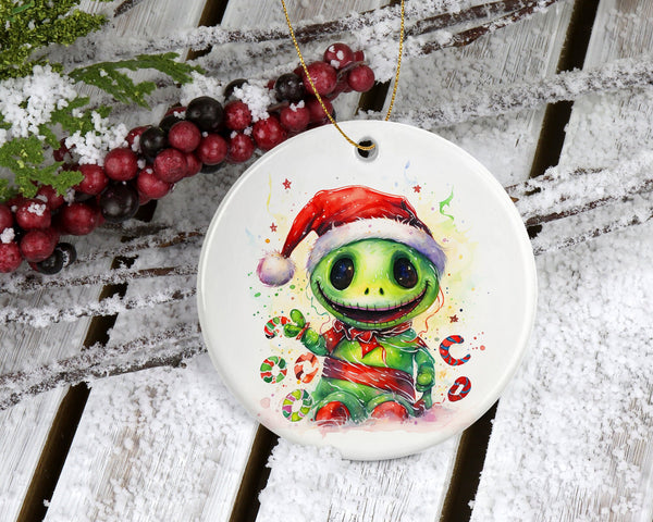 Burlap Cartoon Baby Boogie Man Ornament - Nightmare Before Christmas Ornament - Perfect Tim Burton Holiday Water Color Ornament!