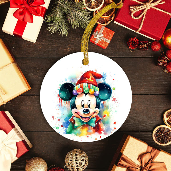 Magic Kingdom and Mickey Mouse Disney Ornament - Classic Water Color Mickey - Disney Christmas Ornament - Classic for Your Holiday Gifting!