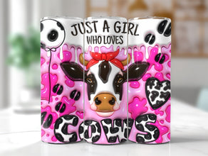 Just a Girl Who Loves Cows Tumbler - Sip in Style with Our Cow-themed Design, Perfect For Cow Enthusiasts and Cow Lover!