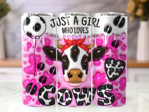 Just a Girl Who Loves Cows Tumbler - Sip in Style with Our Cow-themed Design, Perfect For Cow Enthusiasts and Cow Lover!